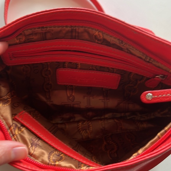 Tignanello Red Pebbled Leather Crossbody Purse Handbag. - Picture 10 of 13